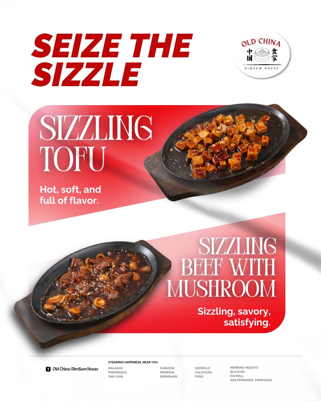 Sizzling Tofu and Sizzling Beef with Mushroom
